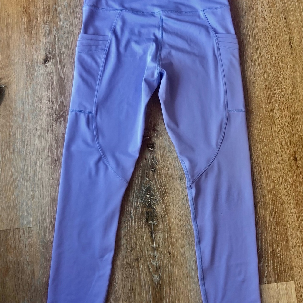 ZYIA Lavender High-Waist Leggings with Side Pockets